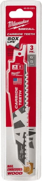 Milwaukee Tool 48-00-5321 Reciprocating Saw Blade: Solid Carbide 