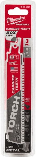 Milwaukee Tool 48-00-5301 6" Long x 1" Thick, Carbide Reciprocating Saw Blade 
