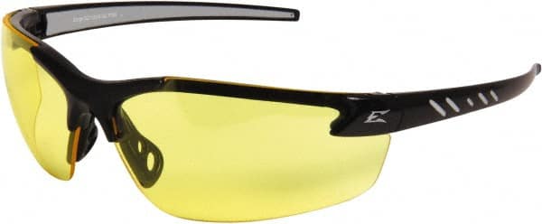 Safety Glass: Scratch-Resistant, Polycarbonate, Yellow Lenses, Frameless, UV Protection