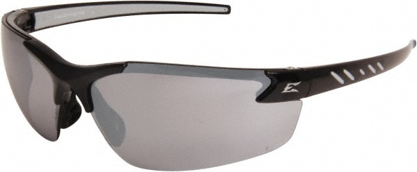 Safety Glass: Scratch-Resistant, Polycarbonate, Silver Lenses, Frameless, UV Protection