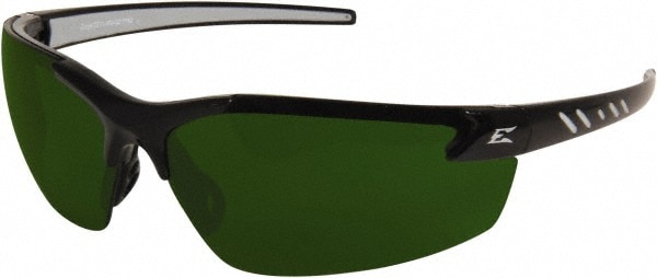 Safety Glass: Scratch-Resistant, Polycarbonate, Green Lenses, Frameless, UV Protection