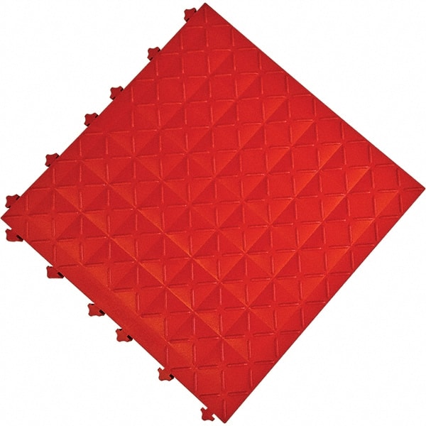 Ergo Advantage A1-R Anti-Fatigue Modular Tile Mat: Dry Environment, 18" Length, 18" Wide, 1" Thick, Interlocking Edge, Red 
