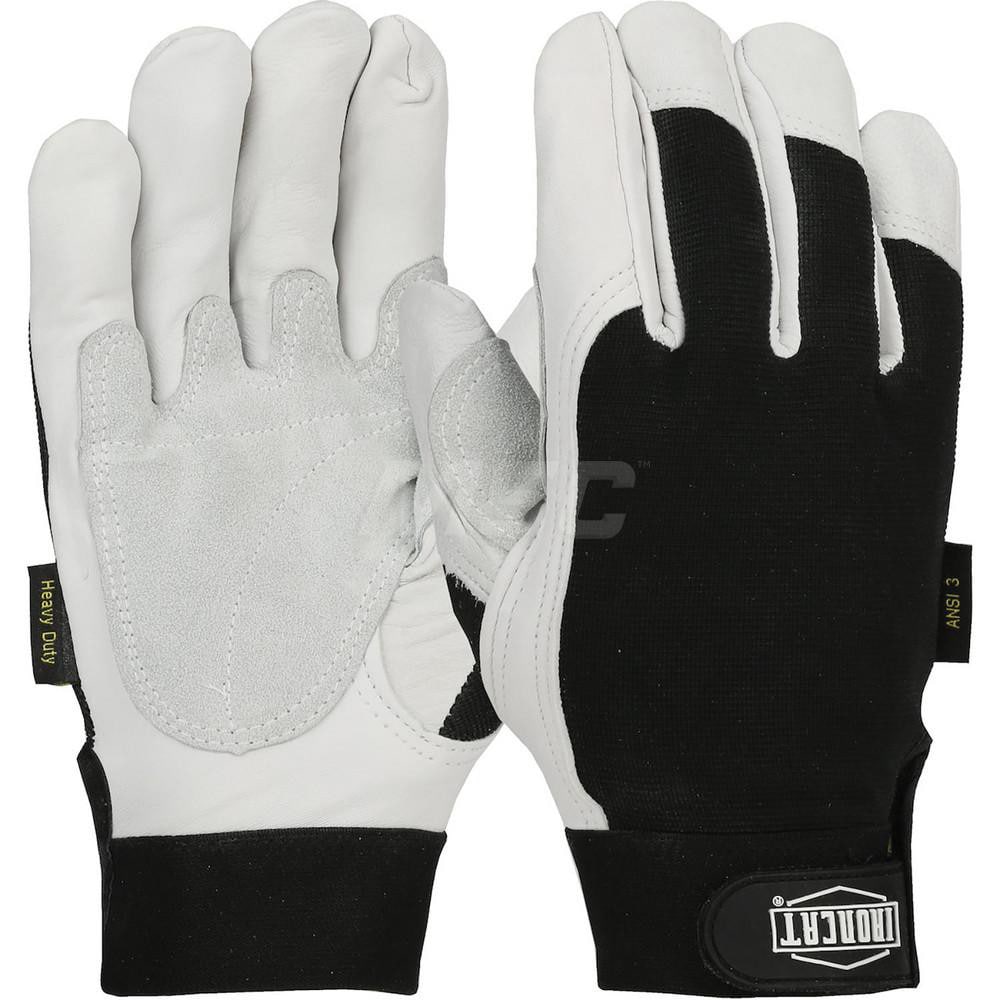 Welding Gloves: Size Small, Uncoated, Goatskin Leather, Carpentry, Landscaping Application