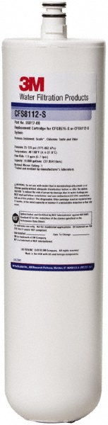 Plumbing Cartridge Filter: 3-3/16" OD, 12-7/8" Long, 1 micron, Polypropylene - Reduces Chlorine, Odor, Particulate, Taste & Scale