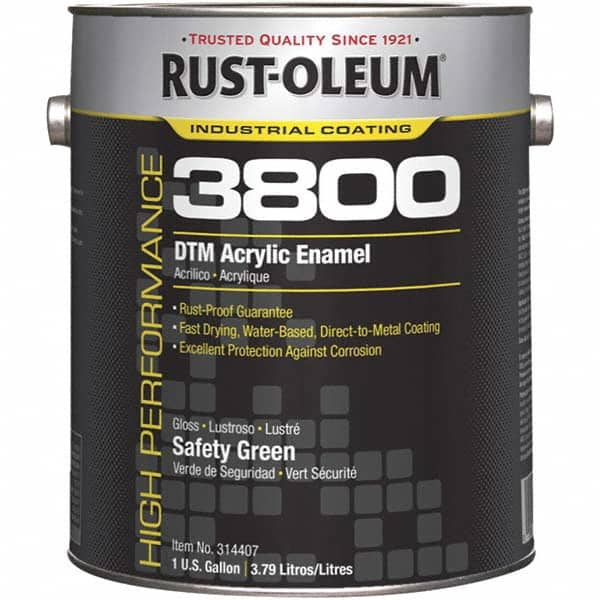 Rust-Oleum 314407 Acrylic Enamel Paint: 10 gal, Gloss, Safety Green 