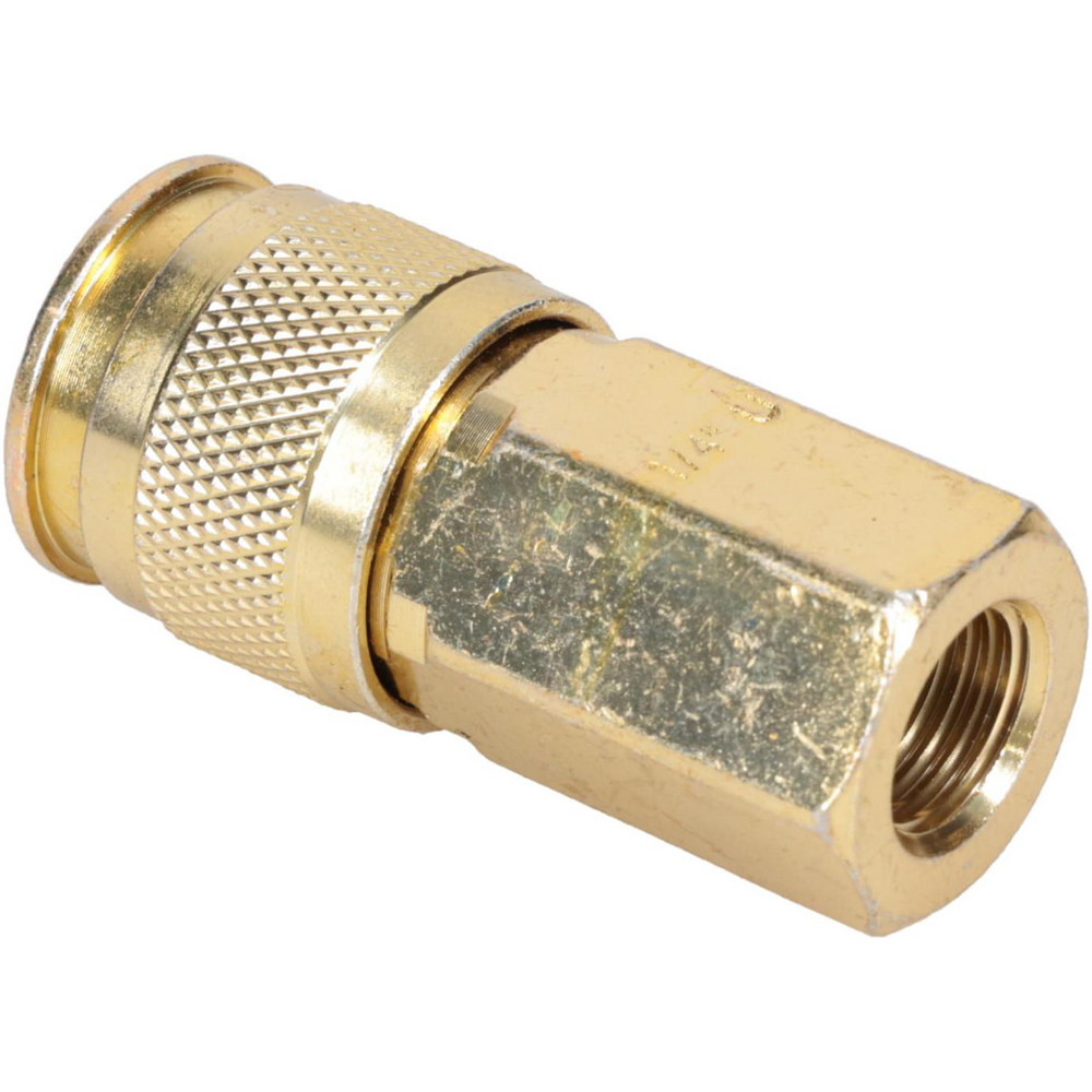 Pneumatic Hose Coupling: 1/4" Thread, 1/4" Body Dia, Universal Interchange