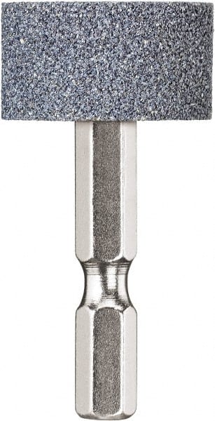 Mounted Point: 1" Thick, 1/4" Shank Dia, A33, 24 Grit, Medium