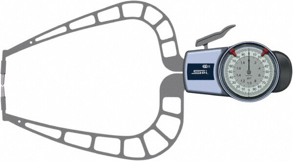 0 to 2", 0.0010" Graduation, 0.0020" Accuracy, Outside Dial Caliper Gage