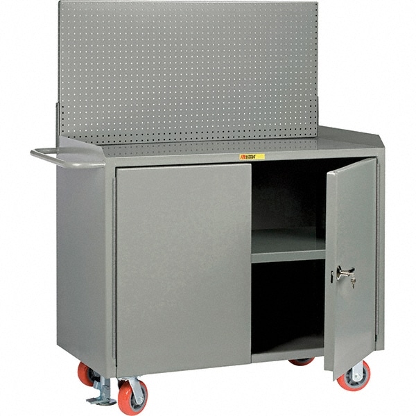 Little Giant® - Mobile Bench Cabinet with Pegboard Panel Mobile Work ...