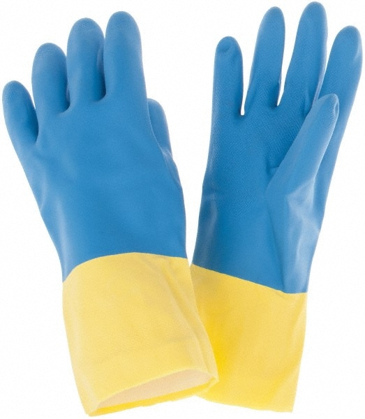 Chemical Resistant Gloves: 2X-Large, 28 mil Thick, Latex & Neoprene, Unsupported