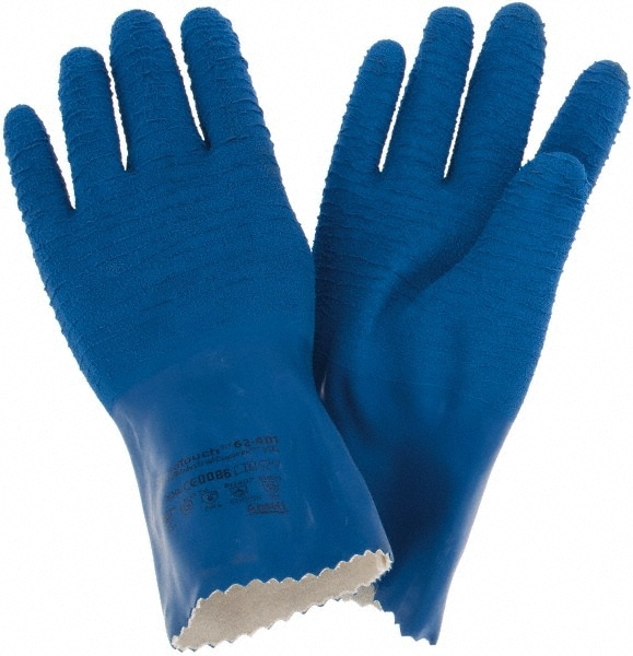 Chemical Resistant Gloves: 53.00 mil Thick, Size 11, Latex, Rubber, Supported, General Purpose Chemical-Resistant, No