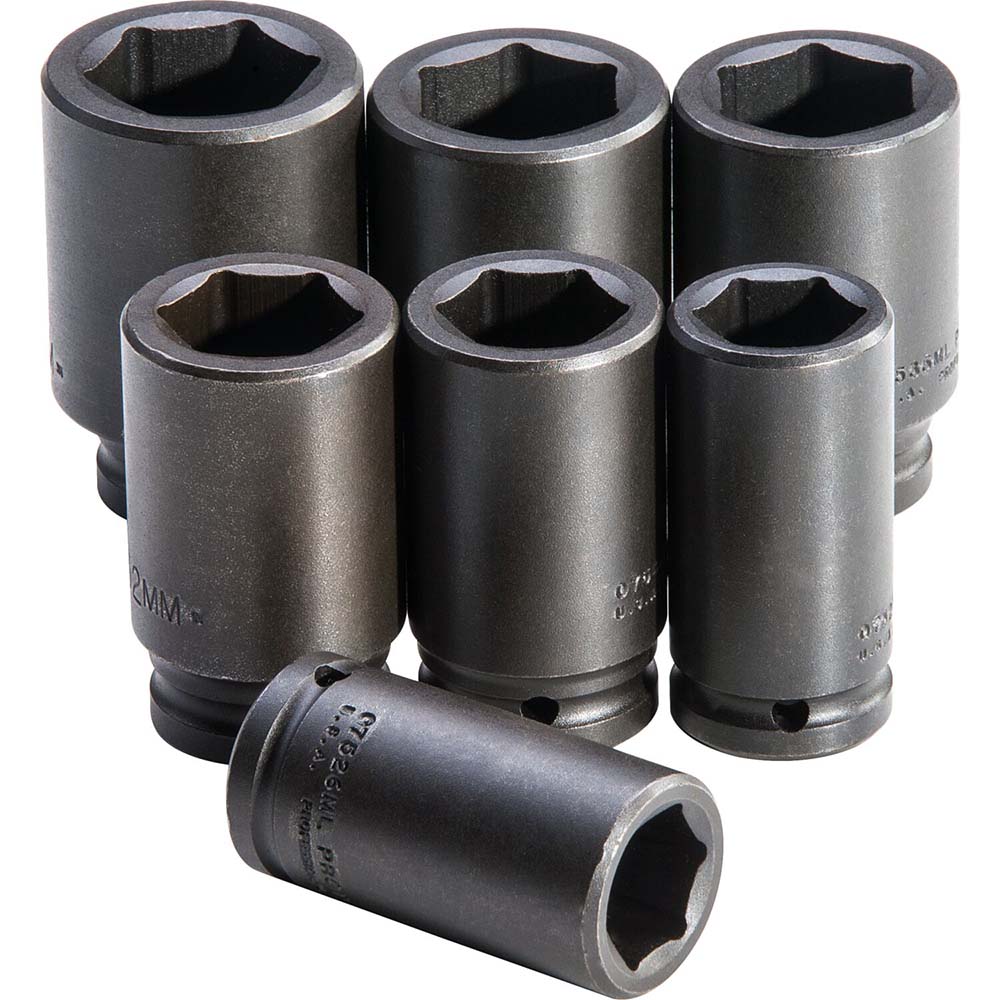 Proto Deep Impact Standard Socket Set 7 Pc, 3/4" Drive, 26.00 to 38.