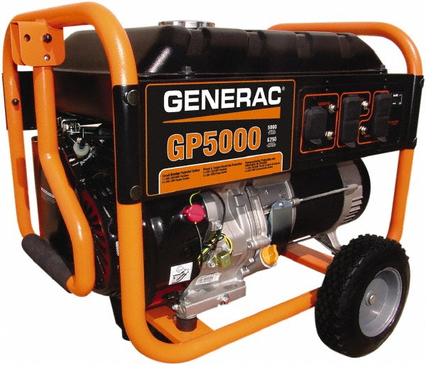 Generac Power 10 hr Half Load Time, 5.5 kW, Pull Start, Gasoline