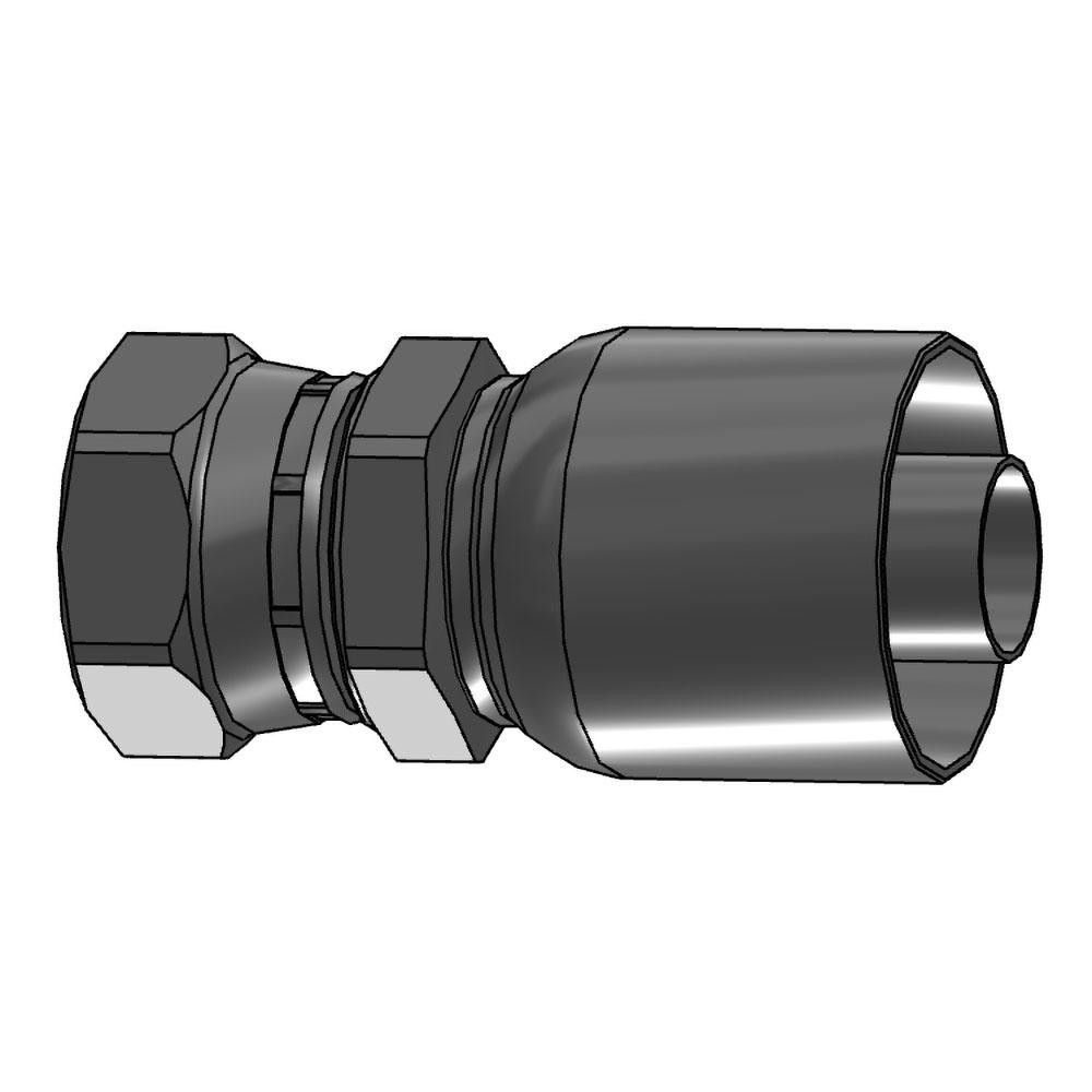 Hydraulic Hose Female BSP Parallel Pipe Swivel 60 ° Cone Fitting: 1" ID, 16 mm, 1-11, 3,000 psi