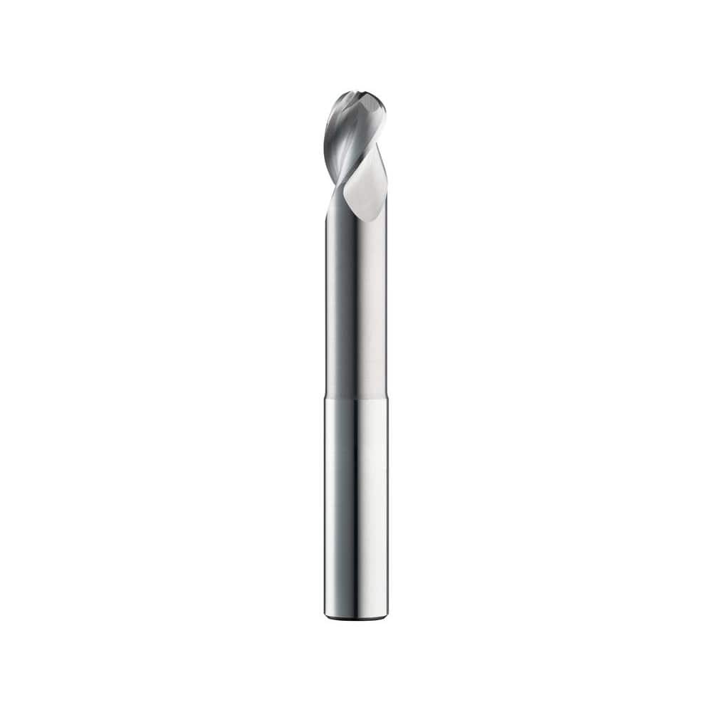 SGS 34943 Ball End Mill: 0.375" Dia, 0.5" LOC, 3 Flute, Solid Carbide 