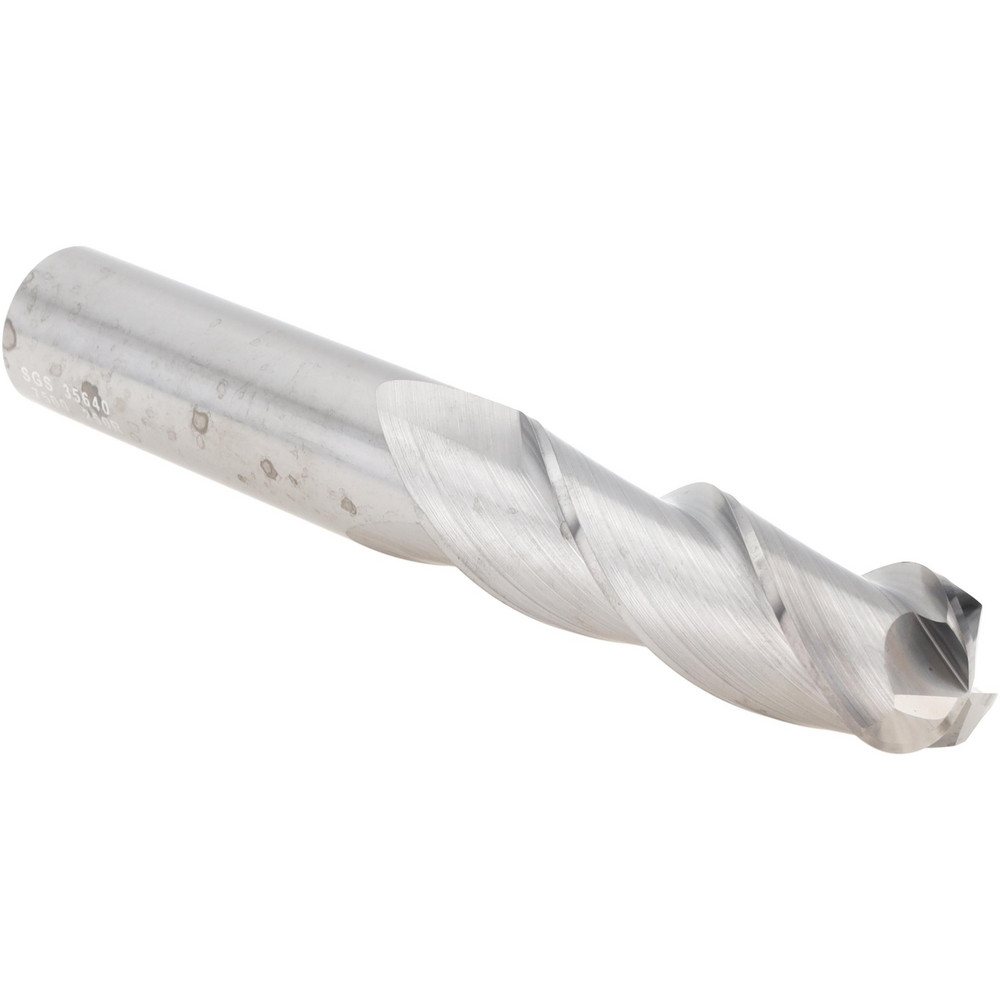 Corner Radius End Mill: 3/4" Dia, 2-1/4" LOC, 0.2500" Radius, 3 Flute, Solid Carbide