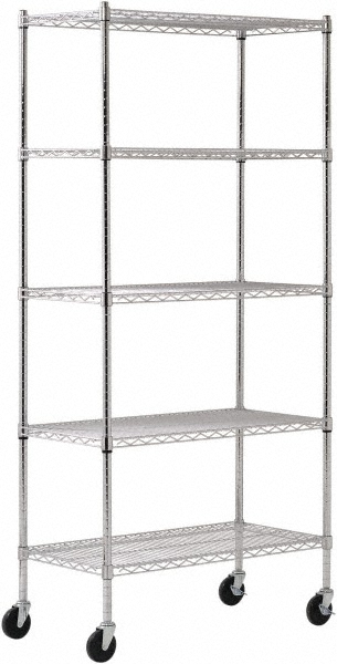 Wire Shelving: 500 lb Shelf Capacity, 5 Shelves - 36" Wide, 18" Deep, 72" High