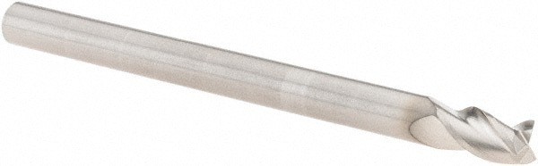 SGS 34857 Square End Mill: 3/16 Dia, 5/16 LOC, 3/16 Shank Dia, 2-1/2 OAL, 3 Flutes, Solid Carbide Image