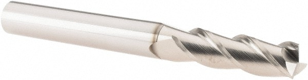 SGS 34862 Square End Mill: 3/8 Dia, 1-1/4 LOC, 3/8 Shank Dia, 3-1/2 OAL, 3 Flutes, Solid Carbide 