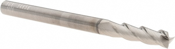 SGS 34858 Square End Mill: 3/16 Dia, 3/4 LOC, 3/16 Shank Dia, 2-1/2 OAL, 3 Flutes, Solid Carbide Image