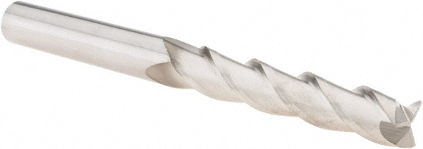 SGS 34863 Square End Mill: 3/8 Dia, 2 LOC, 3/8 Shank Dia, 4 OAL, 3 Flutes, Solid Carbide 