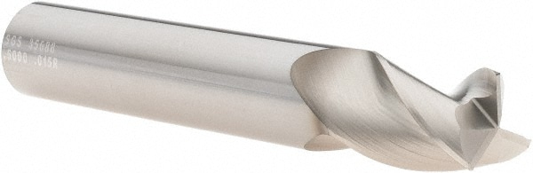 SGS 35688 Corner Radius End Mill: 1/2" Dia, 5/8" LOC, 0.015" Radius, 3 Flutes, Solid Carbide Image