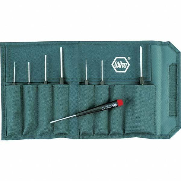 Wiha Screwdriver Sets; Screwdriver Types Included: Phillips; Slotted ; Number of Pieces: 8 ; Handle Type: Cushion Grip; Ergonomic ; Phillips Point