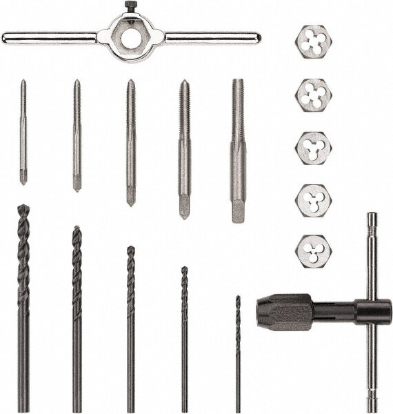 Tap & Die Set: M3 x 0.5 Taps, M3 x 0.5 Dies, Metric Coarse