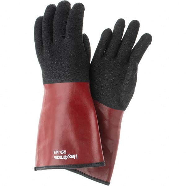 HexArmor. 7200-M (8) Chemical Resistant Gloves: Medium, Textured Polyvinylchloride-Coated 