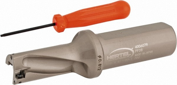 Hertel 4006079 1-5/8" Max Drill Depth, 2xD, 13/16" Diam, Indexable Insert Drill Image