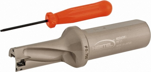 Hertel 4006081 1-1/2" Max Drill Depth, 2xD, 3/4" Diam, Indexable Insert Drill Image