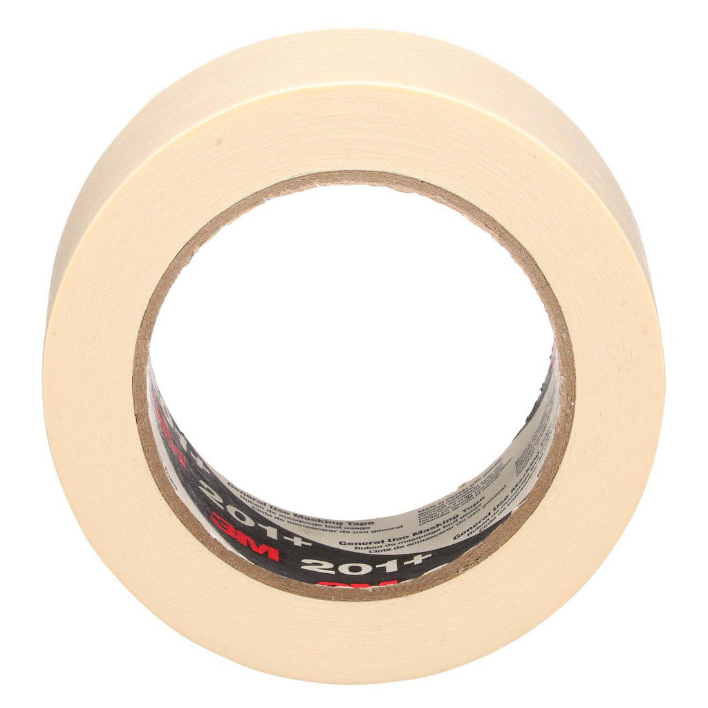 3M General Use Masking Tape 201+, Tan, 48 mm x 55 m, 4.4 mil, Individually Wrapped Conveniently Packaged | 24-Pack | Part #7000148418
