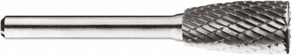 SGS Pro SB-5CO D/C, 1/2" Cut Diam, 1/4" Shank Diam, Carbide Double Cut Cylinder w/ End Cut Burr - Uncoated Finish, 1" OAL, 1" LOC, End Cut