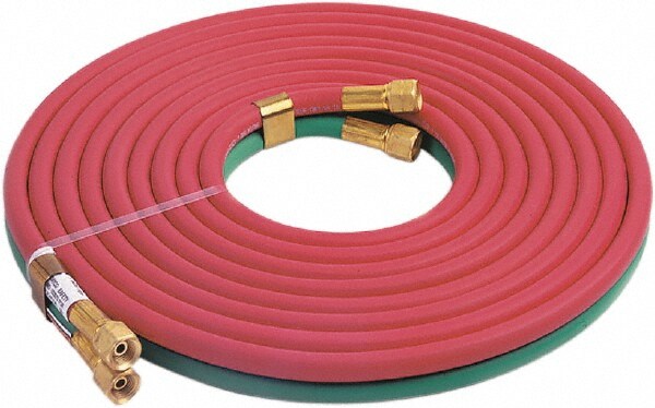 Welding Hose; Length (Feet): 25 ; Style: Safety ; Working Pressure (psi): 100.00 ; Grade: Commercial/Medium Duty ; Color: Red/Green