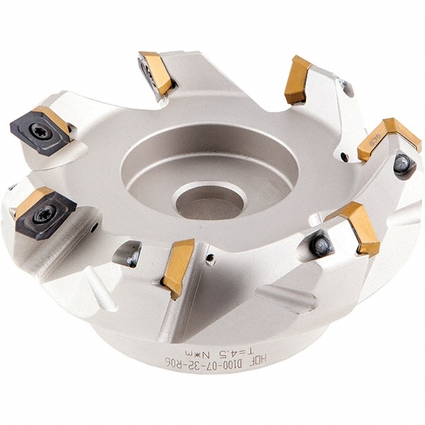 Iscar 3106597 4.37, 4.42, 4.51" Cut Diam, 1-1/2" Arbor Hole, 5.5mm Max Depth of Cut, 42° Indexable Chamfer & Angle Face Mill Image