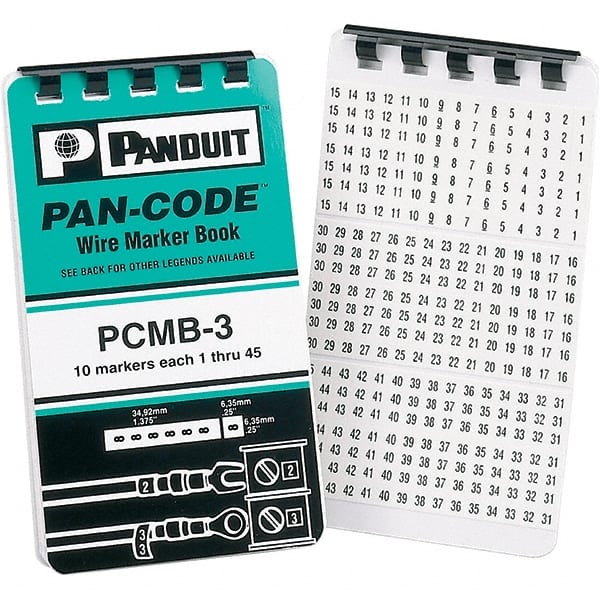 White Background 36 Markers per Card Pack of 5 Panduit PSM-3 Number 3 Wire Marker Card Black Legend, Self-Laminating Vinyl