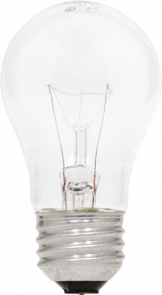 Incandescent Lamp: 40W, Medium Screw Base, A15 Lamp - 2,700 &deg; K Color Temp, 450 Lumens, Dimmable, 1,000 hr Avg Life