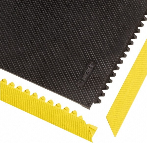 Anti-Fatigue Modular Tile Mat: Dry Environment, 36" Length, 2" Wide, 1/2" Thick, Yellow