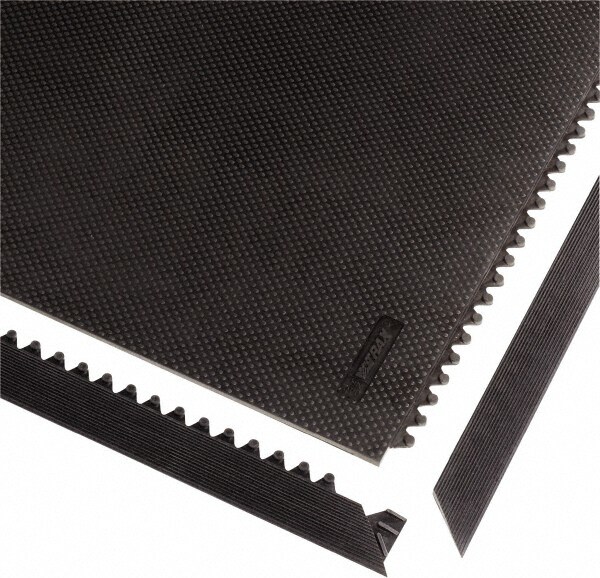 Anti-Fatigue Modular Tile Mat: Dry Environment, 36" Length, 36" Wide, 1/2" Thick, Black