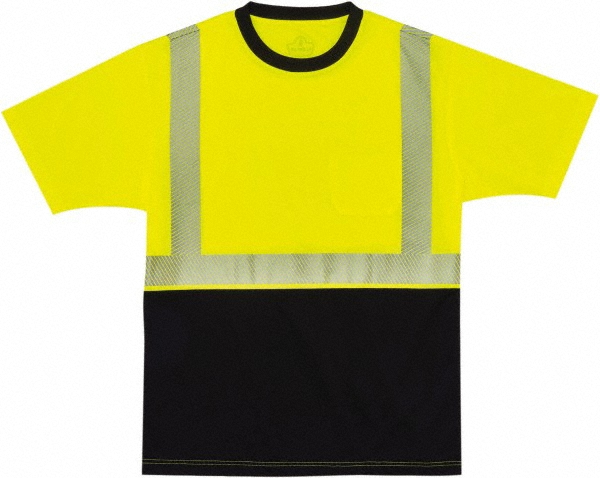Ergodyne Work Shirt: High-Visibility, T-Shirt, Medium, Polyester