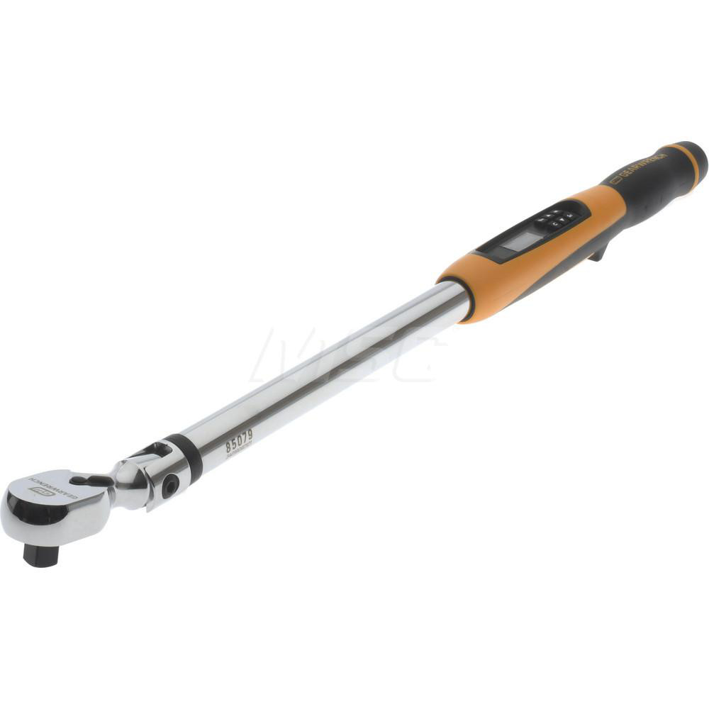 Adjustable Torque Wrench: 1/2" Drive, Square Drive, Foot Pound - 25.0 ft-lb Min, 250.0 ft-lb Max, 250.0 ft-lb Max, 25" OAL, Ratcheting