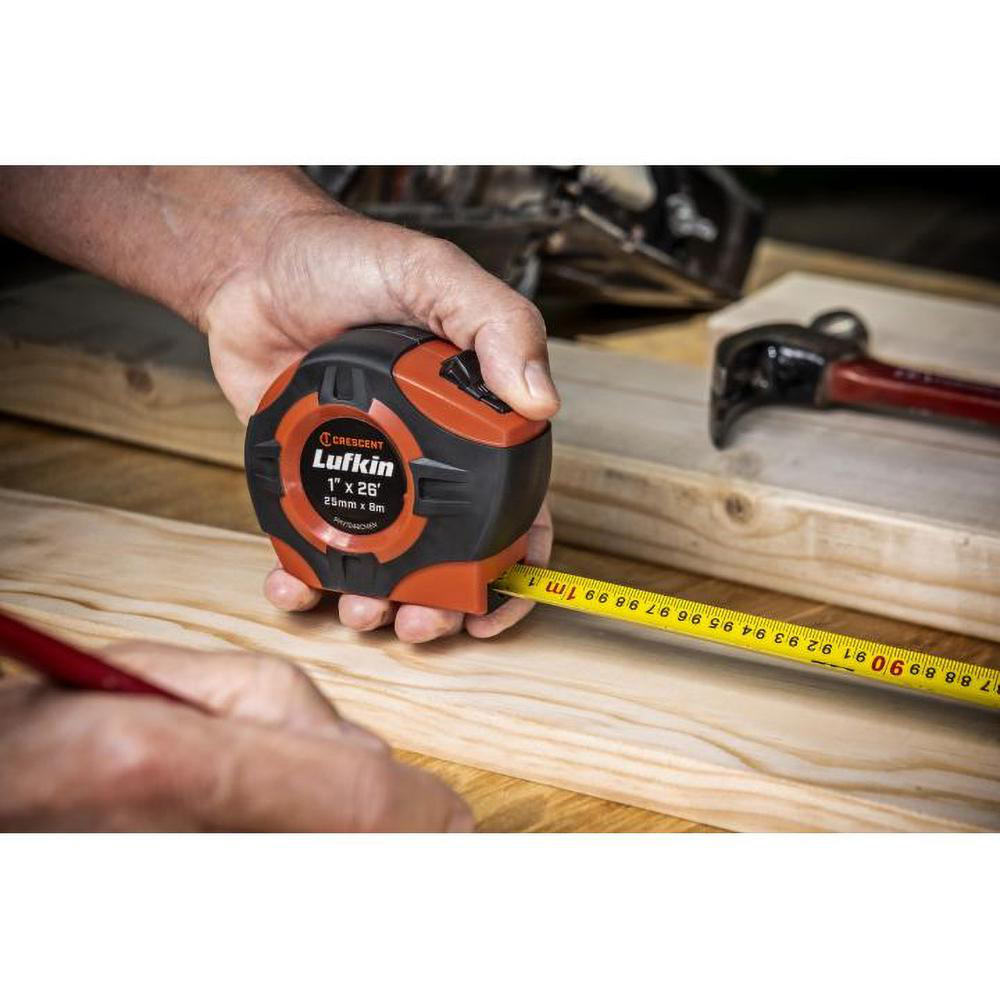 Lufkin Tape Measure 26' Long, 1" Width, Yellow Blade MSC Industrial Supply Co.