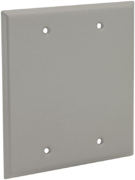 2 Outlet, Powder Coat Finish, Rectangle Weather Resistant Box Cover