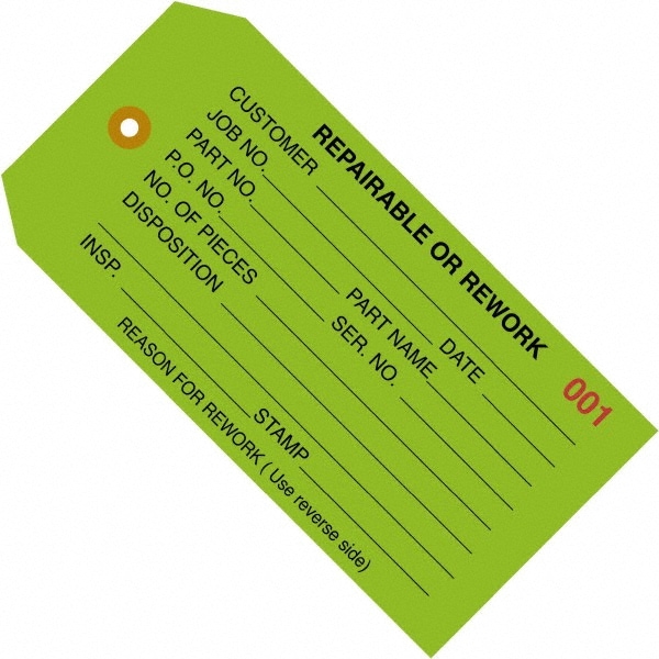 Value Collection - Inspection Tag: 4-3/4″ High, 2-3/8″ Wide