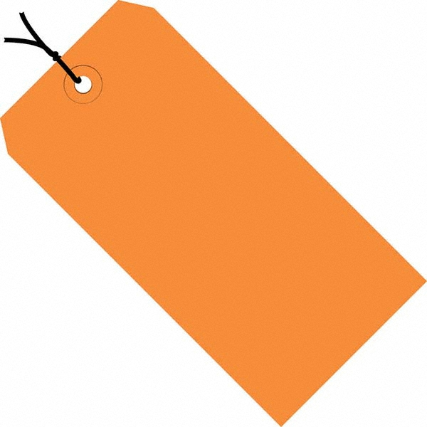 Blank Tag: 5-1/4'' High, Orange, Synthetic Paper