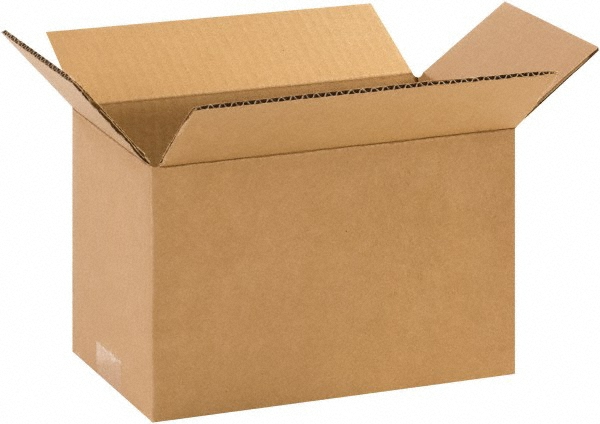 Corrugated Shipping Box: 10" Long, 6" Wide, 6" High - 1 Wall, Kraft, 65 lb Capacity