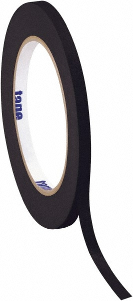 Masking Tape: 60 yd Long, 4.9 mil Thick, Black - Crepe Paper, Rubber Adhesive