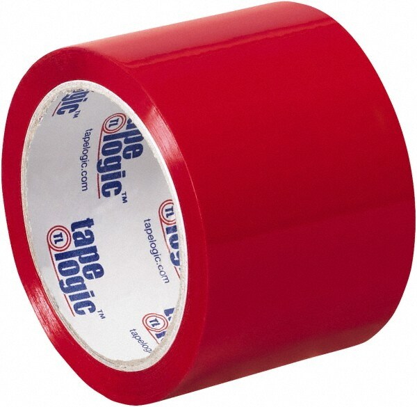 Packing Tape: 3" Wide, Red, Acrylic Adhesive