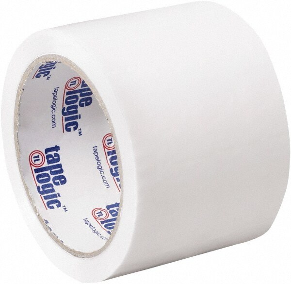 Packing Tape: 3" Wide, White, Acrylic Adhesive