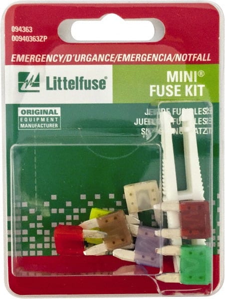 Fuse Service Kits; Compatible Fuse Class: Miniature ; Includes: (1) Each: MINI 3A, 5A, 7.5A, 10A, 15A, 20A, 25A, 30A; Puller
